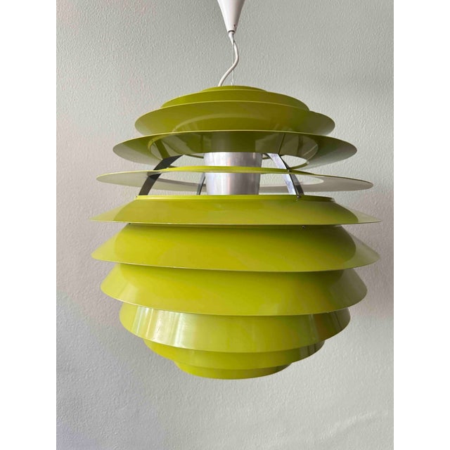 Danish Olive Green PH Louvre Pendant Light by Poul Henningsen for Louis Poulsen, 1960s For Sale - Image 11 of 18