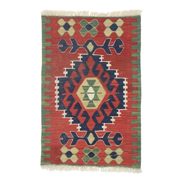 Vintage Persian Shiraz Kilim Rug - 01'11 X 02'10 For Sale