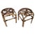 Gold Bohemian French Riviera Italian Bamboo Rattan Stool, 1960s, Set of 2 For Sale - Image 8 of 8