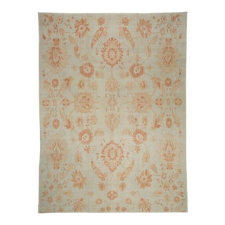 Modern Turkish Oushak Rug, 11'03 X 15'03. For Sale