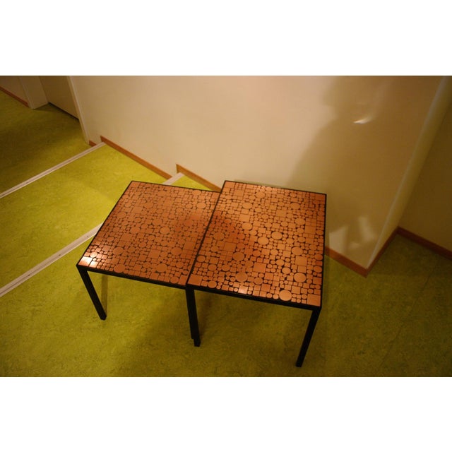 Limited Edition Copper Mosaic Coffee Tables by Robert Hirche for Rosenthal, 1970s, Set of 2 For Sale - Image 3 of 9