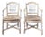 Provençal Painted Armchairs with Rush Seats, Set of 2 For Sale
