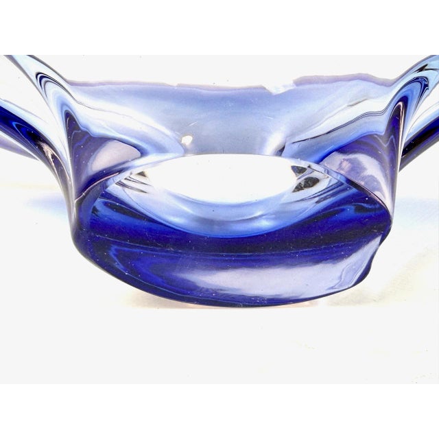 Vintage Murano Blue Glass Bowl, 1960s For Sale - Image 9 of 10
