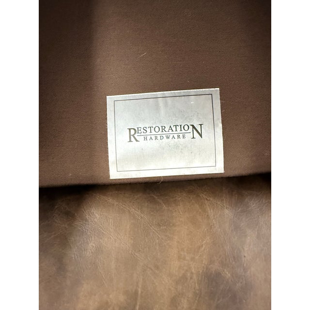 Restoration Hardware Lancaster Classic Brown Leather Luxe Depth Club Chairs For Sale In New York - Image 6 of 7