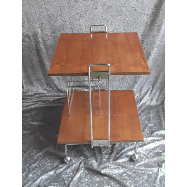 Vintage Newspaper Stand or Side Table in Teak, 1970s For Sale - Image 3 of 7