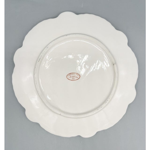 Ceramic 1990s White Ceramic Oyster or Luncheon Plate – Coastal Contemporary Tabletop For Sale - Image 7 of 11
