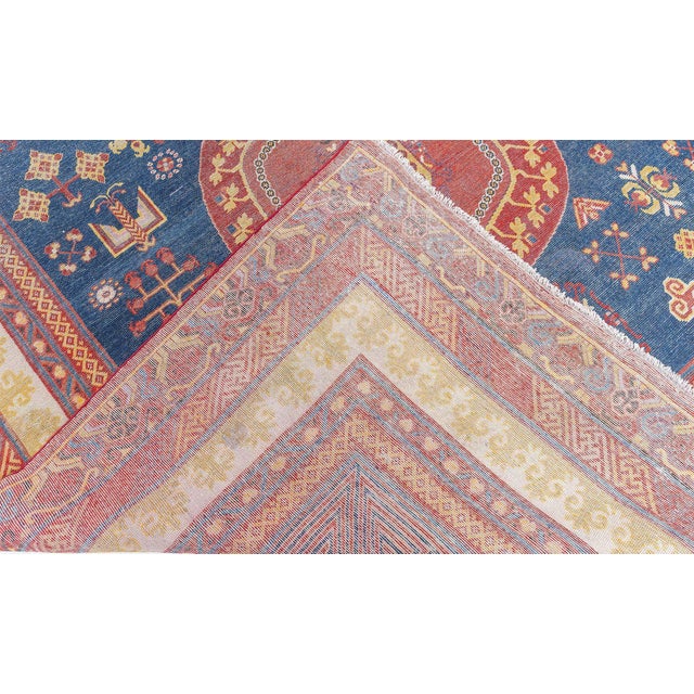 Antique Samarkand Khotan Rug Size: 8'0" × 15'9" (243 × 480 cm) A masterwork of textile art from the late 19th century,...