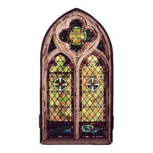 Antique Stained Glass Window - Gothic Revival Style