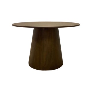 Walnut Veneer Round Dining Table For Sale