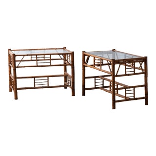 Brighton Bamboo Style Side Tables For Sale