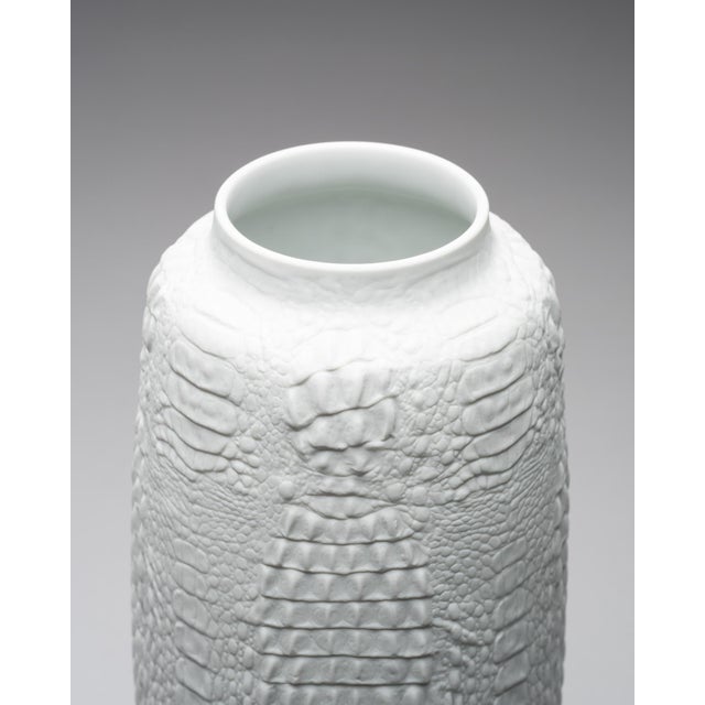 Op-Art Bisque Porcelain Vases with Crocodile Reptile Relief by Manfred Frey for AK Kaiser, 1960s, Set of 2 For Sale - Image 16 of 18