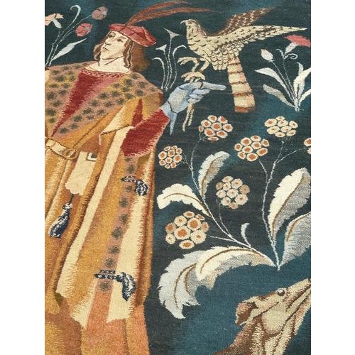 Vintage Polish Medieval Aubusson Handwoven Tapestry, 1940s For Sale - Image 14 of 18