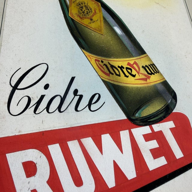 A remarkable original advertising maquette for Cidre Ruwet from Thimister, Belgium, presumably created as a design for a...