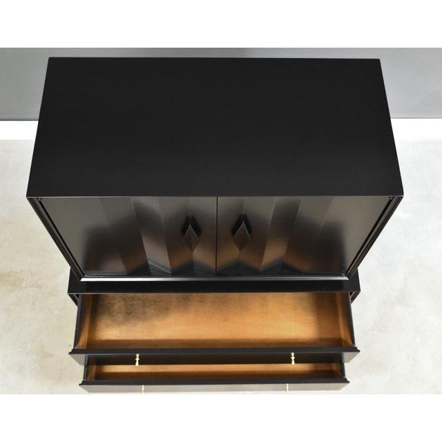 Paint 1960s Ebonized Black Lacquer Tall Mid Century Dresser For Sale - Image 7 of 10