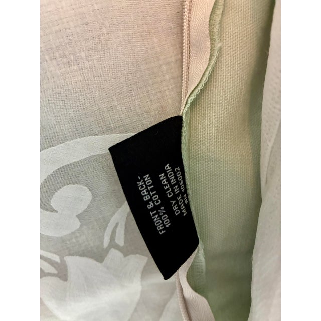Traditional Vintage Tahari Home Embroidered Throw Pillow 15” X 15” Mint Green For Sale - Image 3 of 12