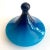Vintage Mid Century Modern Empoli Italy Cerulean Royal Blue Ombre Art Glass Candy Bowl Pedestal Lidded Jar For Sale - Image 10 of 13