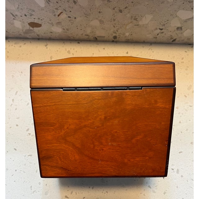 English 1980s Set of 2 Wooden Tea Caddies, Georgian Sarcophagus Form For Sale - Image 3 of 15