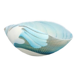Vintage Murano Style Art Glass Shell Shape Tranquility Bowl For Sale