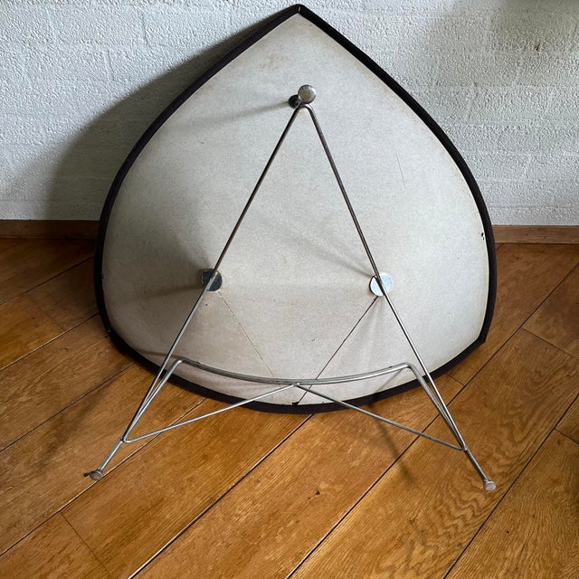 Early Metal Shell Coconut Chair in Brown Upholstery by George Nelson, 1955 For Sale - Image 16 of 17