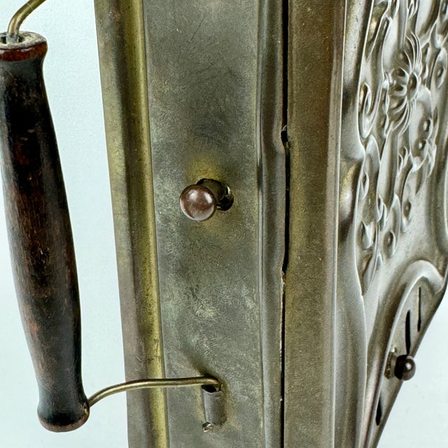 Metal Antique French Metal Portable Chaufferette Coal Box With Wooden Handle to Warm Hands While Tatting C1800's For Sale - Image 7 of 11