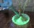 French Hand Blown Uranium Glass Three Trumpet Epergne, 1900 For Sale - Image 6 of 9