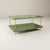 Contemporary Handcrafted Satin Forest Hills Green Lacquered Two-Layer Coffee Table With Brass Bamboo Legs For Sale - Image 3 of 6