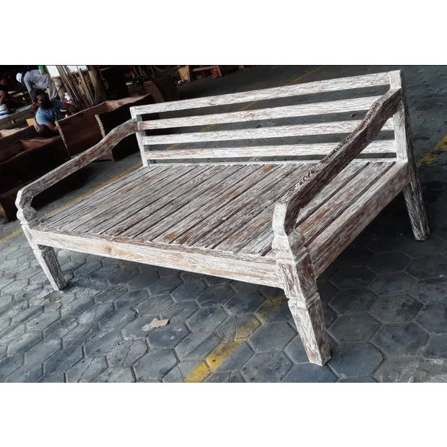 Farmhouse Simple White Wash Teak Twin Daybed For Sale - Image 3 of 4