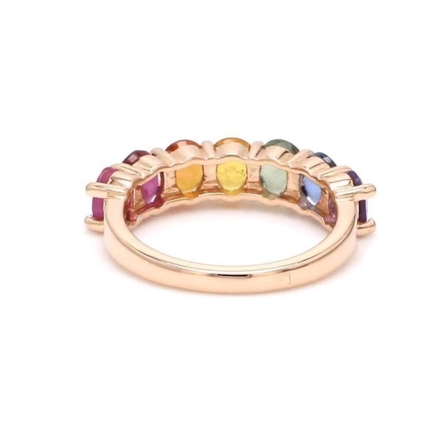Natural 3.32 cts rainbow sapphire ring in 14k gold For Sale - Image 12 of 18