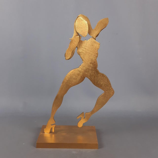 1970s Modernist Dancing Woman in Brass by Giubak, 1970 For Sale - Image 5 of 17