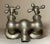 1910s Antique Nickel Plated Brass Mueller Porcelain Industrial Wall Faucet Fixture For Sale - Image 5 of 12