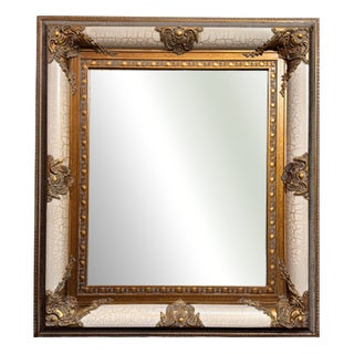 Decorative Parcel-Gilt and Painted Bevelled Mirror For Sale