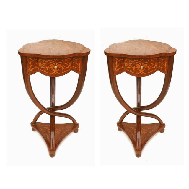Art Nouveau Revival Side Tables, Set of 2 For Sale - Image 4 of 4