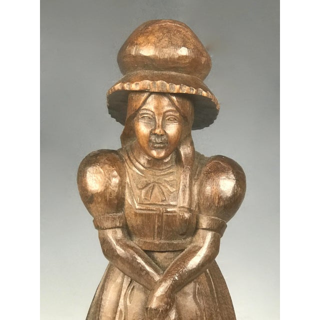 Early 20th Century Carved Solid Wood Paper Mache Mold of Woman For Sale - Image 5 of 9