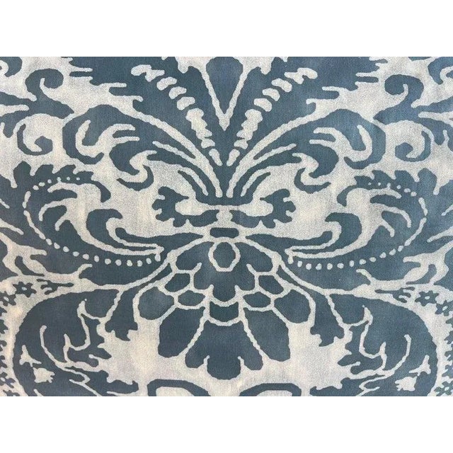 Pair of new pillows made from vintage blue Fortuny fabric fronts and soft blue linen backs to coordinate with the soft...