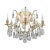 Brass Bathroom Chandelier With Almond Crystals and Obelisques For Sale - Image 4 of 6