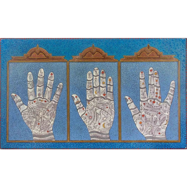 Mino Meno, Lettura Zodiacale, Oil Painting, 1980s For Sale - Image 4 of 5