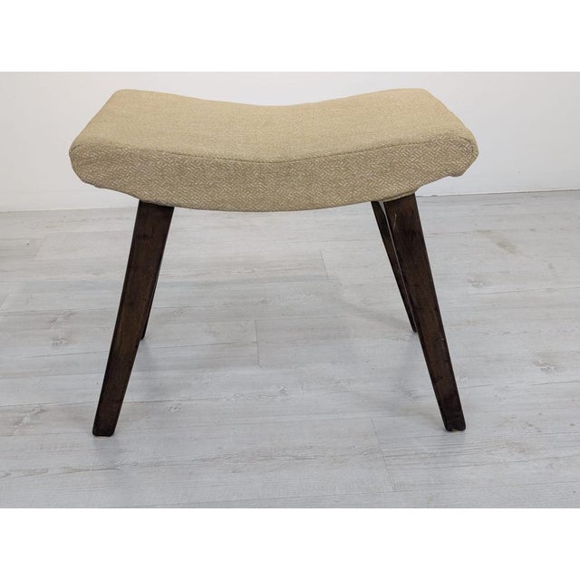 Vintage Pouf in Fabric and Wood, 1960s For Sale - Image 11 of 12