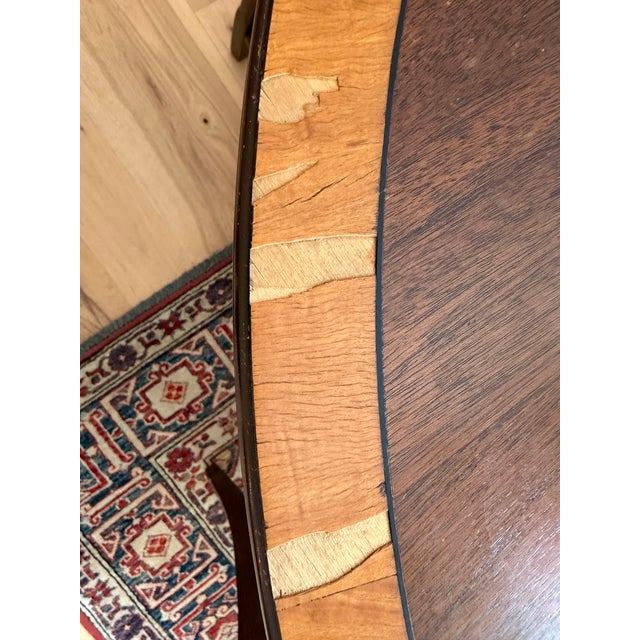 Vintage Banded Mahogany Double-Pedestal Dining Table (Seats 10-12) With 2 Documented 1971 Hickory Mfg. Co. Chairs & 2 Queen Anne-Style Armchairs For Sale - Image 11 of 13