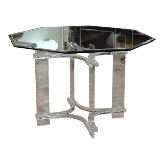 1970s Attributed to Charles Hollis Jones Lucite Dining Table For Sale