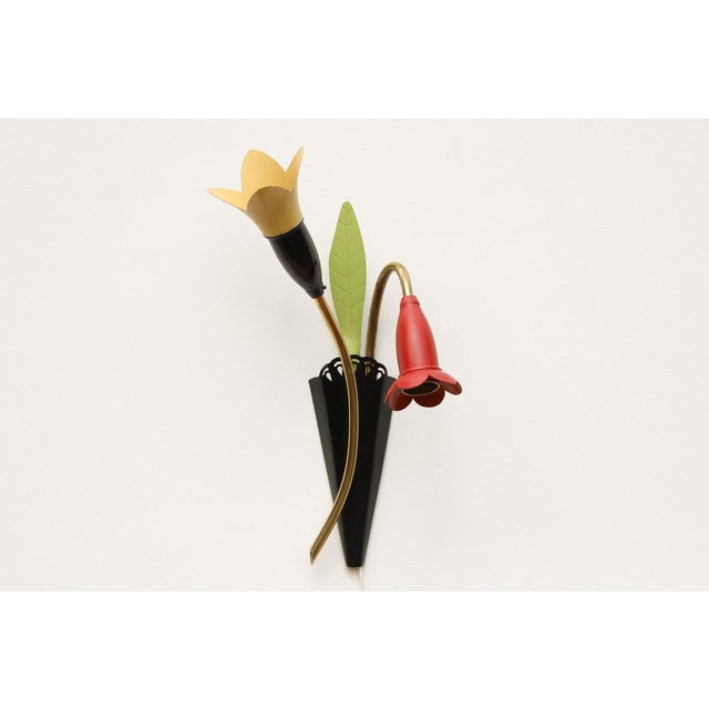Metal Mid-Century Modernist Wall Lamp, Germany, 1950s For Sale - Image 7 of 15