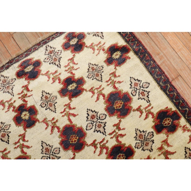 Ivory Vintage Turkish Square Rug - 3'11" x 4'9" For Sale - Image 10 of 18