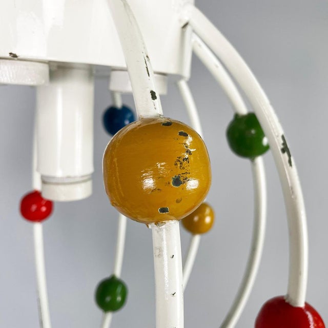 Mid-Century Italian Chandelier with Colored Spheres, 1940s For Sale - Image 11 of 17