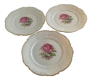 1950s Bavarian China Plates - Set of 3
