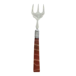 Mid 20th Century British Bread Fork Silver/Red