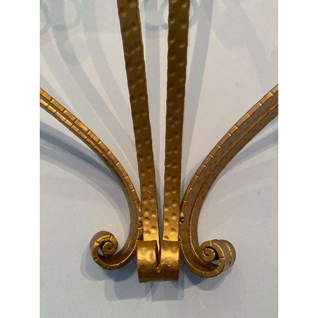 Mid-Century Italian Blue Glass Gold Iron Console Table by Pier Luigi Colli, 1950 For Sale - Image 4 of 16