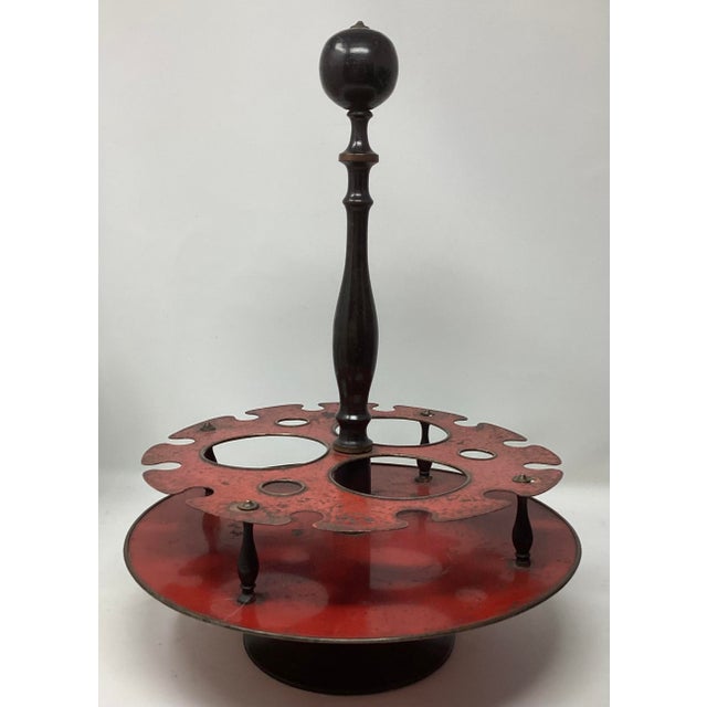 French country cordial, liqueur caddy w turned wood carrying pole. This item has been used heavily and is well loved. It...