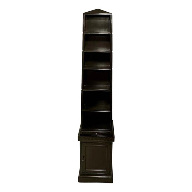 Baker Stately Homes Ebonized Egyptian Revival Obelisk Étagère For Sale