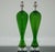 Vintage Murano glass table lamps with windowpane optics in EMERALD GREEN. The color is bright, the optics provide such...