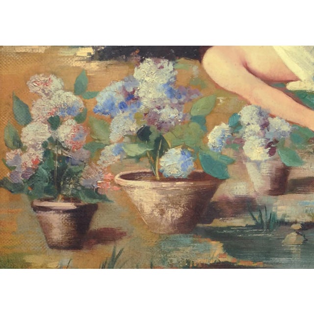 Angelo Granati, In the Garden, Neapolitan School, Oil on Canvas, Framed For Sale - Image 4 of 7