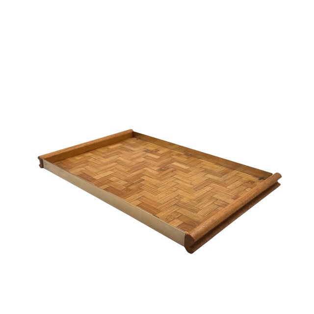 Hollywood Regency Bamboo and Brass Tray, Italy, 1970s For Sale - Image 14 of 16